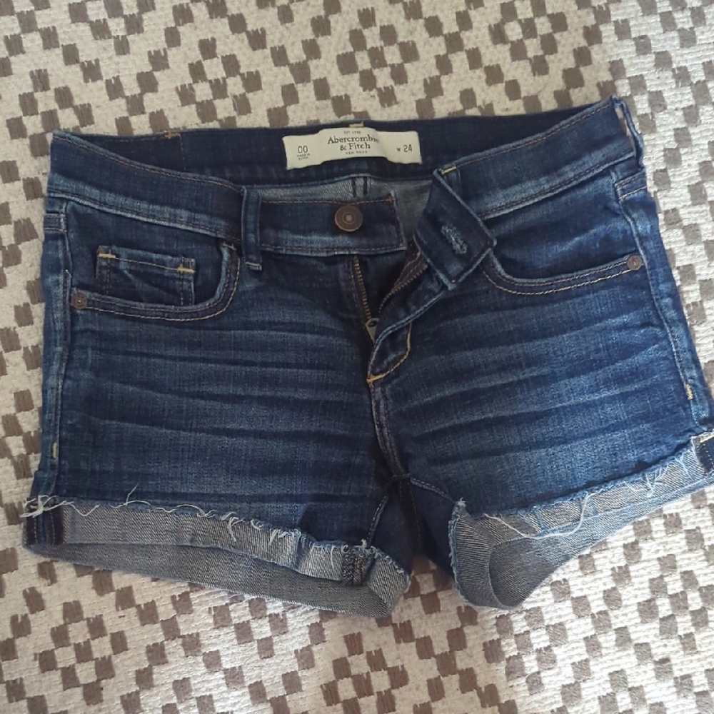 Abercrombie & Fitch Dark Blue Denim Shorts